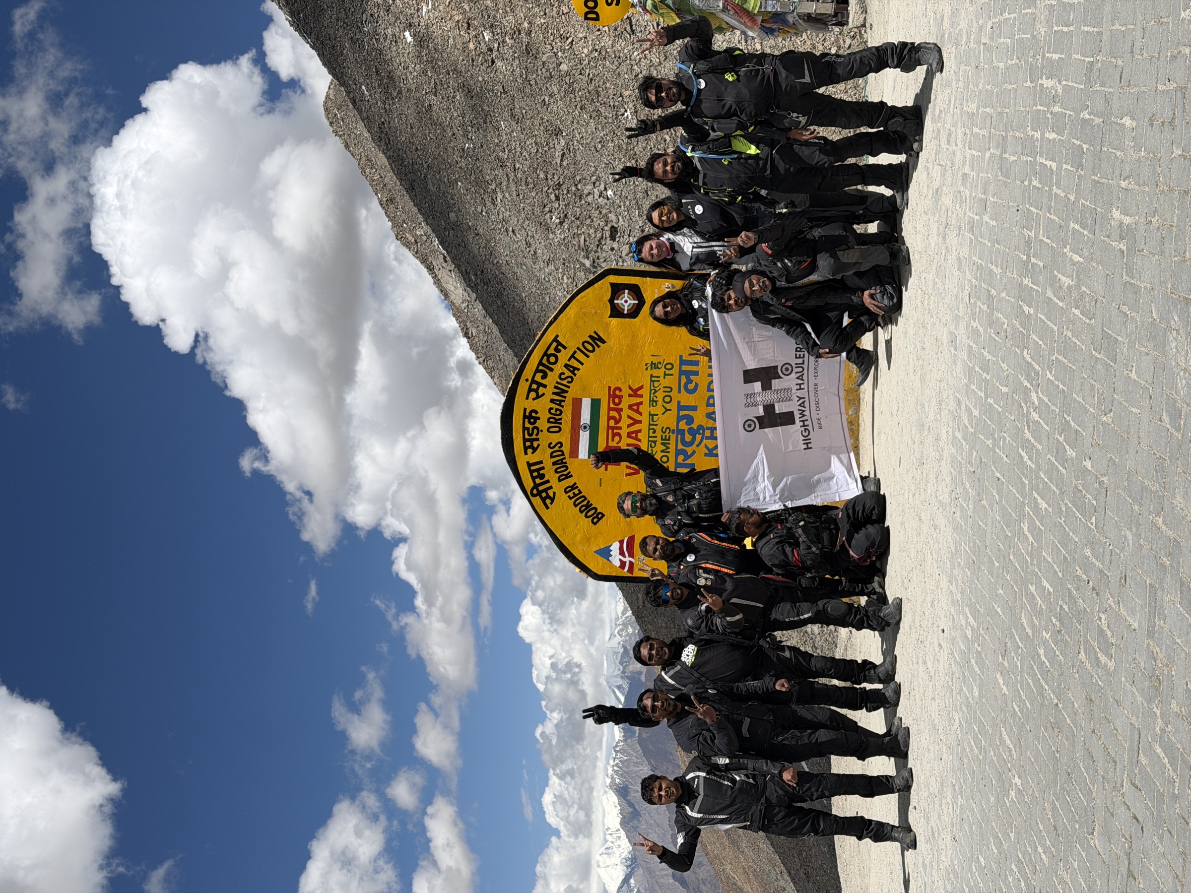 The Rydin riders at Khardung La on the Ladakh ride